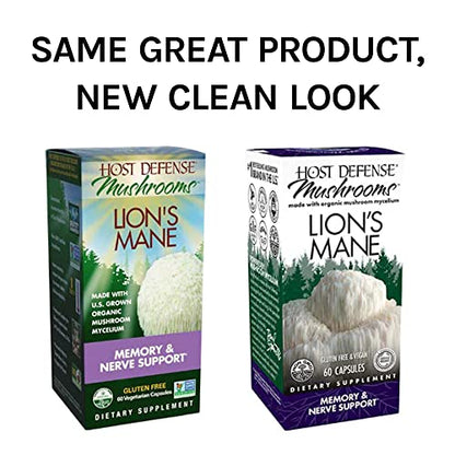 Host Defense, Lion's Mane Capsules, Promotes Mental Clarity, Focus and Memory Host DefenseBuy Supplements Australia