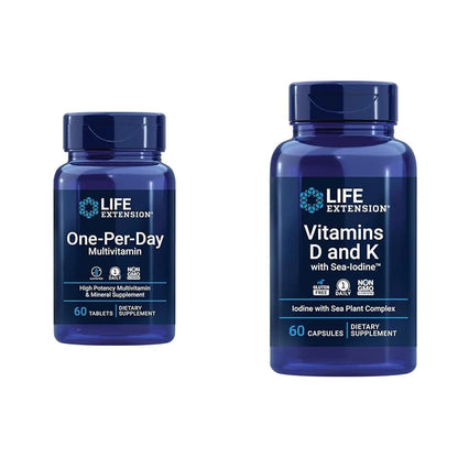 Life Extension One-Per-Day Multivitamin – Packed with Over 25 Vitamins, Minerals & Plant Extracts & Vitamins D and K with Sea-Iodine, Vitamin D3, Vitamin K1 and K2, Iodine Life ExtensionBuy Supplements Australia