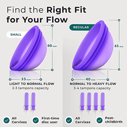 Ecoblossom Menstrual Original Disc - Set of 2 Reusable Period Discs Regular (Small & Large (Pack of 2)) EcoBlossomBuy Supplements Australia