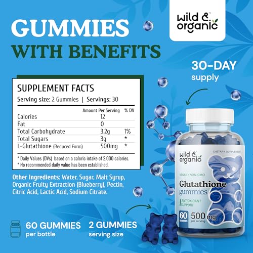 Wild & Organic Glutathione Gummies - Reduced Glutathione for Liver Cleanse & Antioxidants Wild & OrganicBuy Supplements Australia