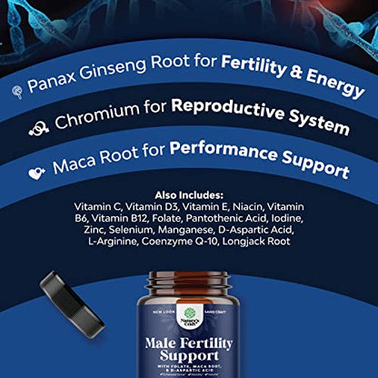 Prenatal Multivitamin Male Fertility Supplement - Mens Fertility Supplement with L-Arginine D-Aspartic Acid and Maca Root Prenatal Vitamins for Enhanced Motility Volume Potency and Fertility Support Natures CraftBuy Supplements Australia