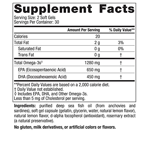 Nordic Naturals Ultimate Omega, Lemon Flavor - 60 Soft Gels - 1280 mg Omega-3 Nordic NaturalsBuy Supplements Australia