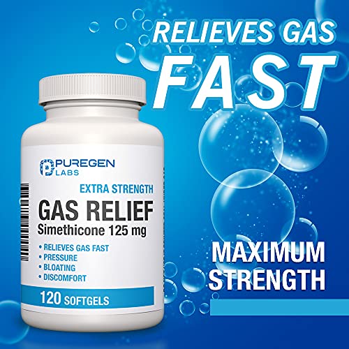 P Puregen Labs Extra Strength Gas Relief Softgels with Simethicone 125 mg P Puregen LabsBuy Supplements Australia