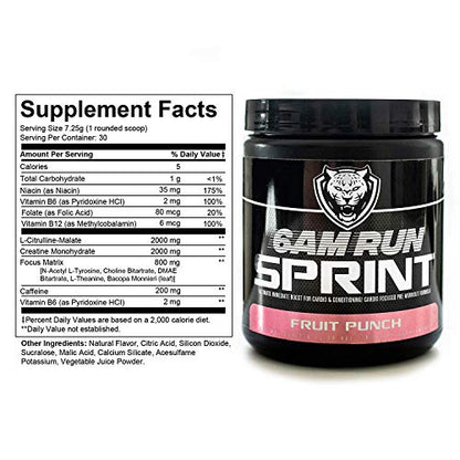 6AM Run Sprint - Pre Workout Powder for Instant Energy Boost for Cardio and Focus 6AM RunBuy Supplements Australia