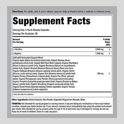 Fitness Labs Nitric Oxide Supplement | 3000mg | 120 Capsules | Nitric Oxide Pre Workout Fitness LabsBuy Supplements Australia