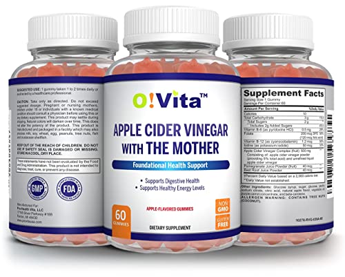 O!VITA Apple Cider Vinegar Gummies with The Mother, Gluten Free, Vegan, Made with Pomagranate O!VITABuy Supplements Australia