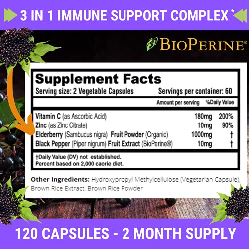 FRESH HEALTHCARE Elderberry Capsules - High Potency Black Elderberry with Zinc FRESH HEALTHCAREBuy Supplements Australia