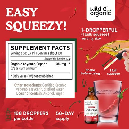 Cayenne Pepper Supplements - Organic Cayenne Pepper Tincture - Cayenne Pepper Liquid Wild & OrganicBuy Supplements Australia