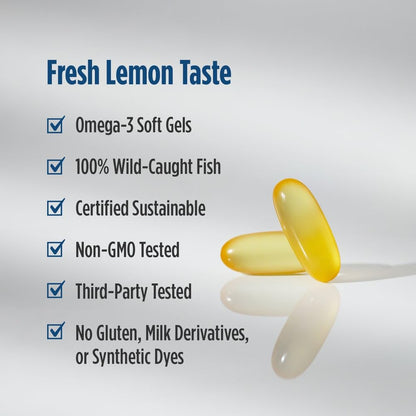 Nordic Naturals ProOmega-D, Lemon Flavor - 120 Soft Gels - 1280 mg Omega-3 + 1000 IU D3 - High-Potency Fish Oil - EPA & DHA - Brain, Eye, Heart, & Immune Health - Non-GMO - 60 Servings Nordic NaturalsBuy Supplements Australia