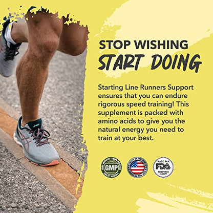 VeraWella - Runners Support Starting Line, Nitric Oxide Booster with L-Arginine, L Citrulline Malate, & Beet Root Powder, Supports Optimal Blood Flow, Endurance and Stamina, 60 Capsules