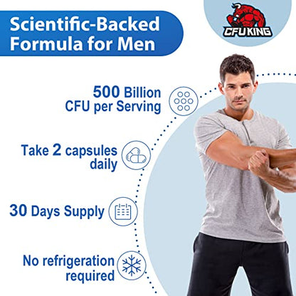 Probiotics for Men, 500 Billion CFU + 12 Strains Men's Probiotic with Turmeric Cranberry CFUKINGBuy Supplements Australia