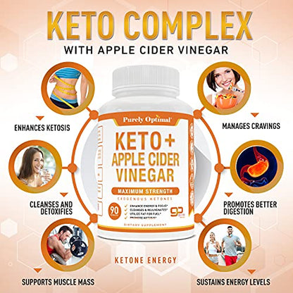 Premium Keto Pills + Apple Cider Vinegar Capsules with Mother - Utilize Fat