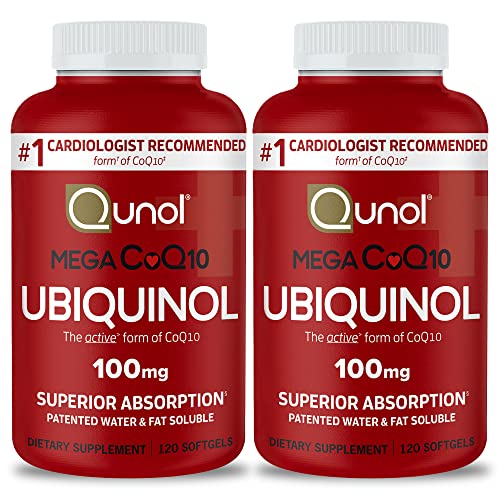 Qunol Mega Ubiquinol CoQ10 100mg Softgels- Superior Absorption - Active form 