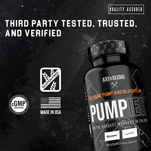 Axe & Sledge Supplements PUMPIES Nitric Oxide Booster with VasoDrive-AP and Nitrosigin Axe & SledgeBuy Supplements Australia