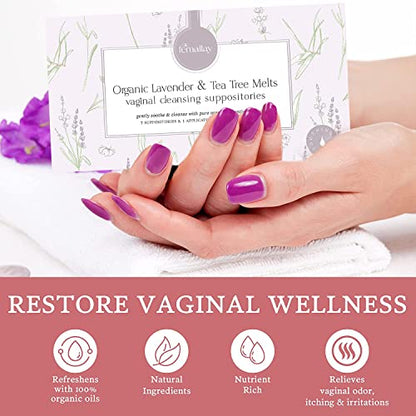 Femallay Organic Lavender and Tea Tree Oil Vaginal Cleansing Suppositories for Hygiene FemallayBuy Supplements Australia