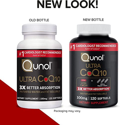 Qunol CoQ10 100mg Softgels, Ultra CoQ10 100mg, 3x Better Absorption, Antioxidant QunolBuy Supplements Australia