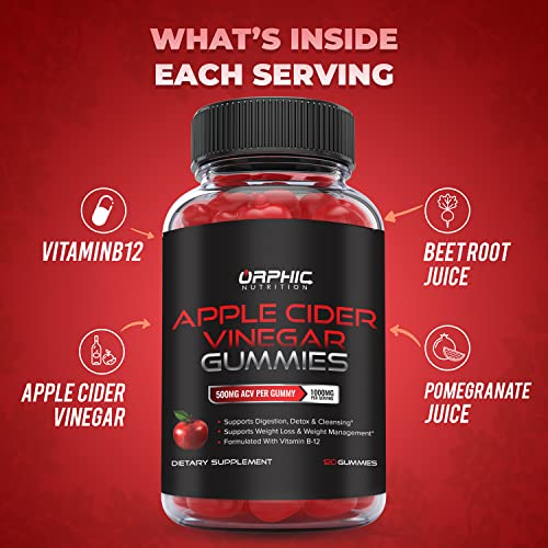 Apple Cider Vinegar Gummies with Mother- 1000mg - Supplement Formulated to Support ORPHIC NUTRITIONBuy Supplements Australia