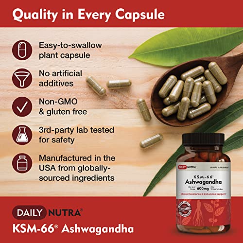 DailyNutra KSM-66 Ashwagandha 600mg Organic Root Extract - High Potency Supplement DailyNutraBuy Supplements Australia