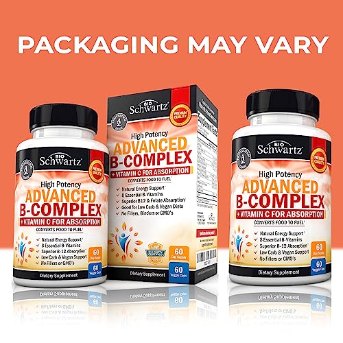 Vitamin B Complex with Vitamin C for Maximum Absorption - Methylcobalamin b12 BioSchwartzBuy Supplements Australia
