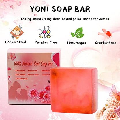 Yoni Soap Bars Vaginal Wash & Natural Yoni Oil Set Of 3, Ph Balance Eliminates Odor for Women WovarkieBuy Supplements Australia