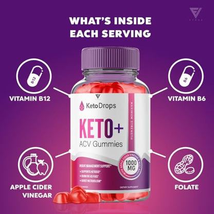(5 Pack) Keto Drops ACV Gummies, Ketodrops Keto ACV Gummies Advanced Weight Loss FyvusBuy Supplements Australia