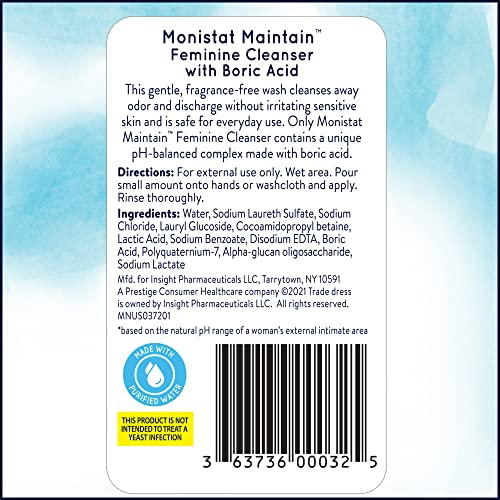 Monistat Boric Acid Feminine Cleanser, Fragrance Free Feminine Wash, 10 Fl MonistatBuy Supplements Australia