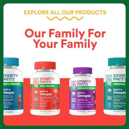 SmartyPants Kids Multivitamin & Fiber Gummies: Prebiotic Fiber to Support Kids Digestion with Vitamin D3, C, Vitamin B12, B6, A, Zinc SmartyPants