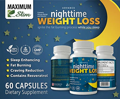 Maximum Slim Advanced Nighttime (Fat Burning) Weight Loss with African Mango, Green Tea Maximum SlimBuy Supplements Australia