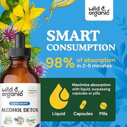 Wild & Organic Alcohol Detox Supplement - Liver Cleance & Repair Formula - Anti Alcohol Wild & OrganicBuy Supplements Australia