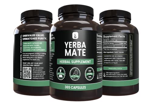PURE ORIGINAL INGREDIENTS Yerba Mate (365 Capsules), No Magnesium Or Rice Fillers PURE ORIGINAL INGREDIENTSBuy Supplements Australia