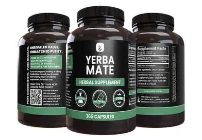 PURE ORIGINAL INGREDIENTS Yerba Mate (365 Capsules), No Magnesium Or Rice Fillers PURE ORIGINAL INGREDIENTSBuy Supplements Australia