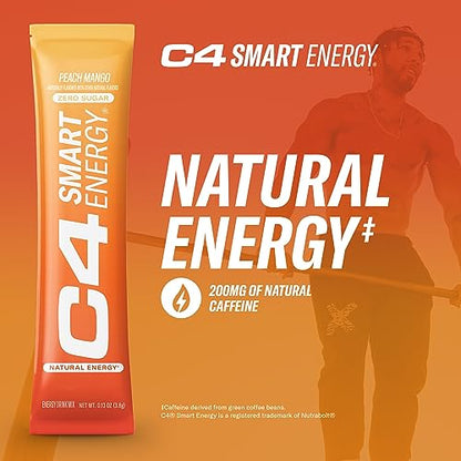 C4 Smart Energy Powder Stick Packs - Sugar Free Performance Fuel & Nootropic Brain CellucorBuy Supplements Australia