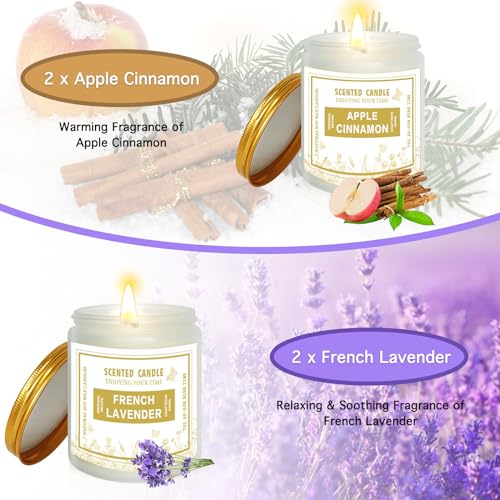 4 Pack Candles for Home Scented, Lavender & Cinnamon Candles Gifts for Women, 28 oz 200H Long zsalttBuy Supplements Australia