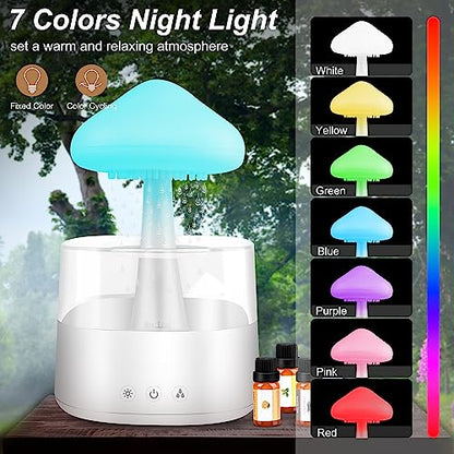 Mushroom Humidifier with Essential Oils, Night Light with 7 Changing Colors, Desk Cloud Lights MriykioBuy Supplements Australia