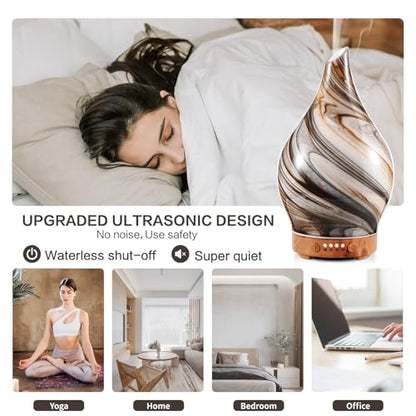 Porseme 100ml Glass Essential Oil Diffuser Aromatherapy Ultrasonic Cool Mist Humidifier 4 Running Hours PorsemeBuy Supplements Australia