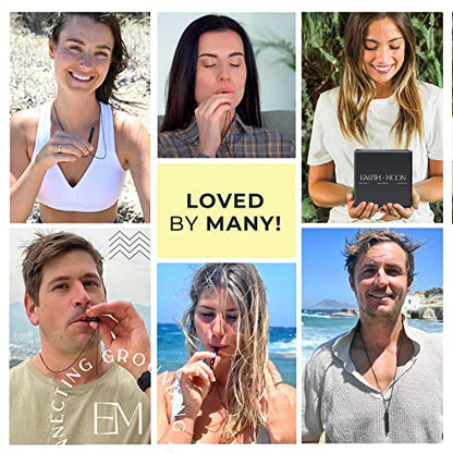 Mindful Breathing Necklace for Anxiety Stress Relief - Earth and Moon Stainless Steel Anxiety EARTH AND MOONBuy Supplements Australia