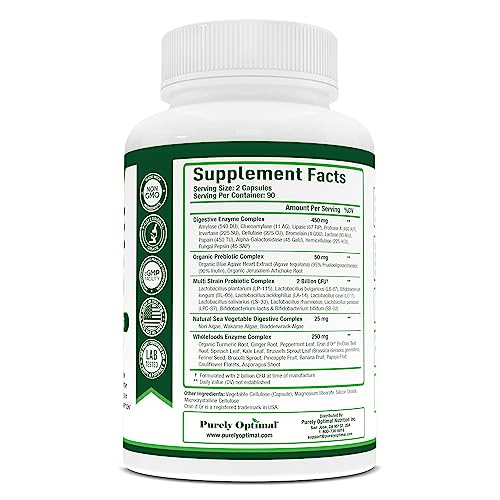 Purely Optimal Premium Digestive Enzymes Plus Prebiotics & Probiotics - for Better Digestio Purely OptimalBuy Supplements Australia