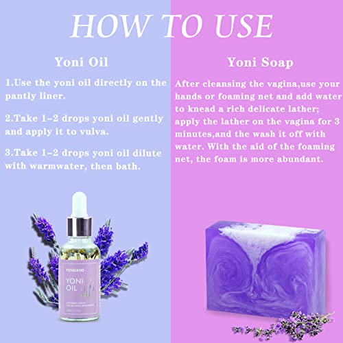 Yoni Wash Yoni Oil Yoni Soap Set, 5.29oz Yoni Soap Bar, 2 * 30ml Feminine Oil, 6.7 fl.oz Feminine Wash yonisayoBuy Supplements Australia