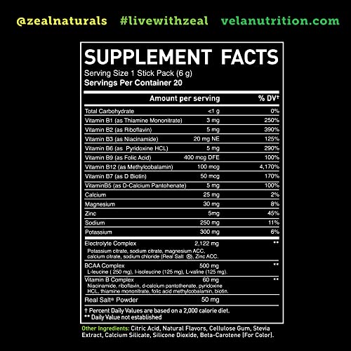 Enhanced Electrolyte Powder Stick Packs (Lemon Lime - 20 Packets) Sugar Free Zeal NaturalsBuy Supplements Australia