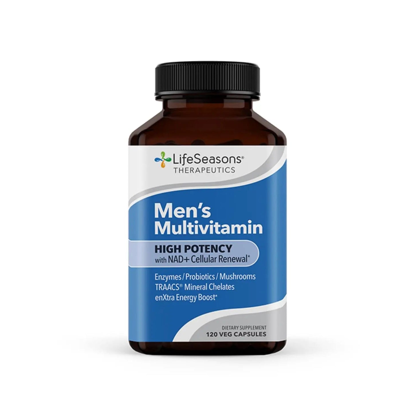 LifeSeasons Men's Multivitamin – High Potency with 21 Vitamins & Minerals, PureWay-C®, NAD+, Active B-Vitamins, TRAACS® Chelates LifeSeasons