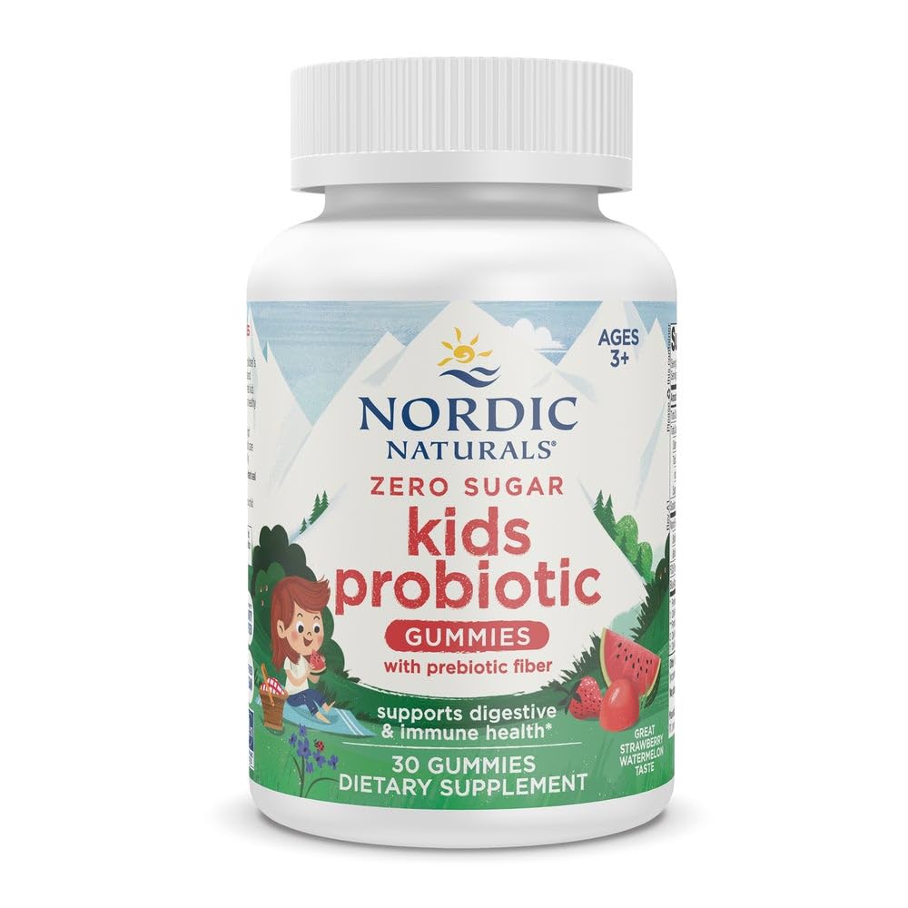 Nordic Naturals Vegan Probiotic Gummies Bundle - Zero Sugar Kids Probiotic Gummies - Strawberry Watermelon Flavor - 30 Gummies, Zero Sugar Probiotic Gummies - Strawberry Watermelon Flavor - 40 Gummies Nordic NaturalsBuy Supplements Australia