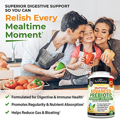 Prebiotics for Advanced Gut Health - Immune System Support & Dietary Fiber BioSchwartzBuy Supplements Australia