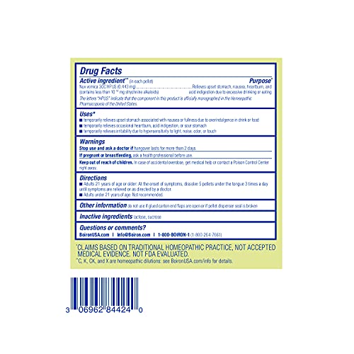 Boiron Nux Vomica 30C Homeopathic Medicine for Hangover Relief, Upset Stomach, Nausea BoironBuy Supplements Australia