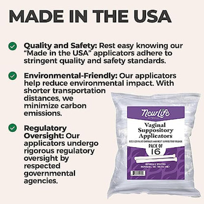 NewLife Naturals Disposable Plastic Vaginal Suppository Applicators - Fits Most Boric Acid Suppositories NewLife NaturalsBuy Supplements Australia