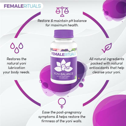 FEMALE RITUALS Yoni Balance Vaginal Tightening Pills 30 Pack - Vaginal Rejuvenation & Vagina Moisturizer FEMALE RITUALSBuy Supplements Australia