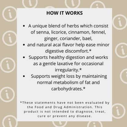 Hyleys Colon Cleanse Tea Acai Berry Flavor - 25 Tea Bags (12 Pack - 300 Tea Bags Total) HYLEYSBuy Supplements Australia