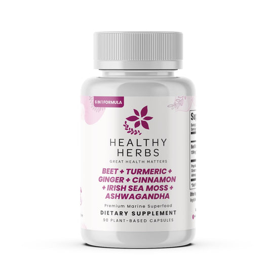 Healthy Herbs Wildcrafted Sea Moss Capsules | 1950mg BATCG-6 "Heart Complex Advanced Sea Moss Superblend | US-Made, Vegan, Non-GMO, Easy-Swallow (90 Capsules) Healthy HerbsBuy Supplements Australia