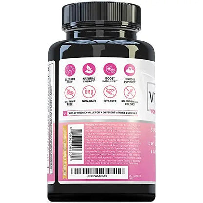 Vitauthority Multivitamin for Women Women’s Daily Multi-Vitamin Supplement with DIM, Iodine, Ashwagandha Supports Youthful Complexion Vitauthority
