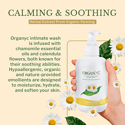 Organyc Feminine Intimate Wash for Sensitive Skin with Chamomile, Free from Chlorine, Parabens OrganycBuy Supplements Australia